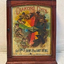Antique Diamond Dyes Counter Top Display Case