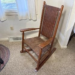 Wooden Woven Seat Rocking Ch