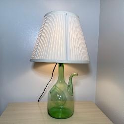 Green Glass Carafe Lamp with