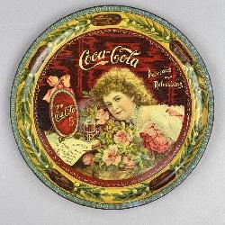 Coca-Cola Hilda Clark Litho Tin Serving Tray 1900
