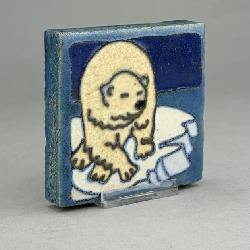 1920s Flint Faience Tile Co. Polar Bear Tile