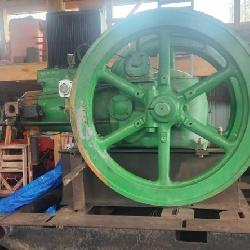 Fairbanks Morris ZC 503 24 HP Superior Hit and Miss motor 48” double fly wheels  on a 3 axle 22ft. trailer w/ ele. breaks