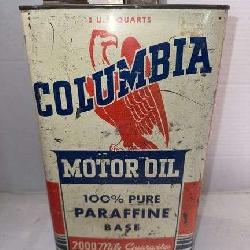 Columbia Motor Oil 5-quart Tin Can