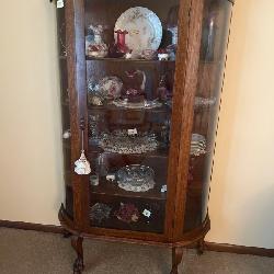 gorgeous antique curio cabinet display shelf