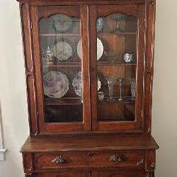 Walnut bookcase cabinet 