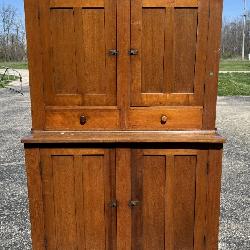 Great Antique Wooden Step-back Cupboard 