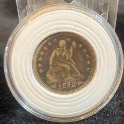 1853 seated liberty quarter