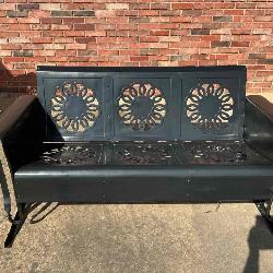 Rare find! VINTAGE METAL PORCH Glider 3 Seat Mid Century Modern Patio Furniture