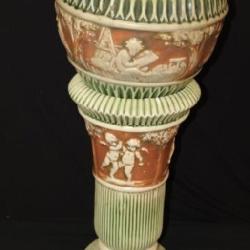 ROSEVILLE DONATELLO POTTERY JARDINIERE & PEDESTAL