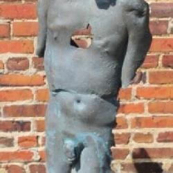 Metal Male Sculpture 55in tall 17.5 in wide