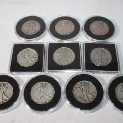 10pcs Walking Liberty Sivler Half Dollars