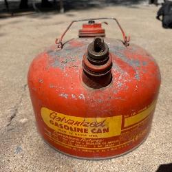 VINTAGE RED GALVANIZED GASOLINE CAN