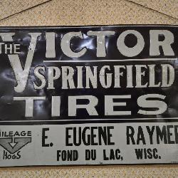 Dies Stamped Tin Victor Springfield Tires Sign