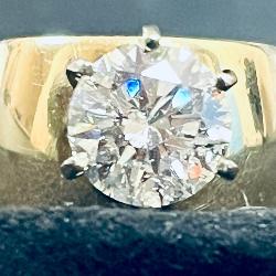 Incredible 3.53 ct Diamond 14K Gold Solitaire Ring