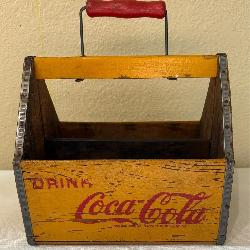 Vtg. Coca-cola Wooden 6-pack Bottle Carrier