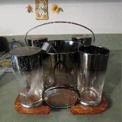 Mid-Century Bar Set with Ice Bucket