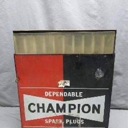 Champion Spark Plugs Metal Display Cabinet