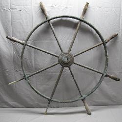 Antique Solid Brass Ship's Wheel
