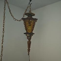 Vintage MCM hanging swag lamp