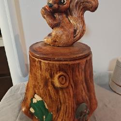 A huge vintage squirrel cookie jar