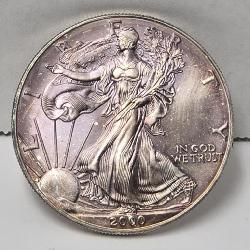 2000 Toned American Silver Eagle 1 Troy Oz .999