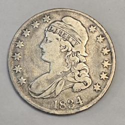 1834 Capped Bust Half Dollar. 89.24% Silver