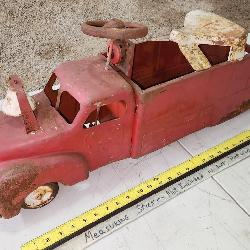 vtg childs riding firetruck
