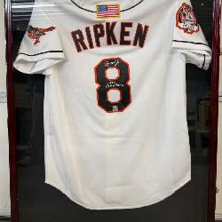 Cal Ripken Jr signed Orioles Jersey - HOF Ins w/ Fanatics COA - framed