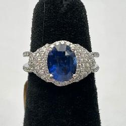 Platinum & 18K Gold Sapphire & Diamond Ring