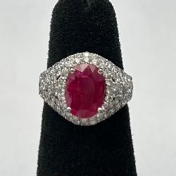 Stunning Platinum, Ruby & Diamond Ring