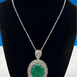 Platinum, Colombian Emerald & Diamond Necklace