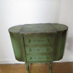 Painted Martha Washington Style Sewing Cabinet