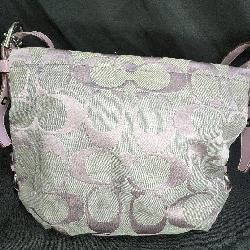 Coach Purple & Gray Logo Pattern Purse