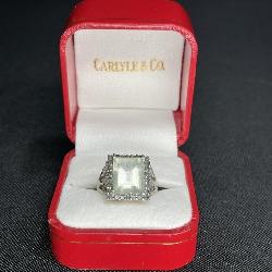 Sterling Green Amethyst Size 8 Ring