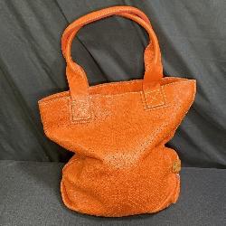 Sofia C Italian Leather Orange Hand Bag