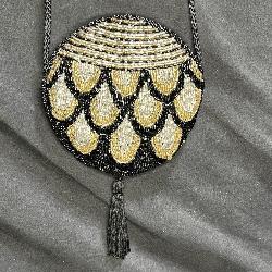 Vintage Peacock Inspired Beaded Evening Bag