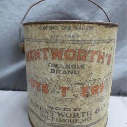 Baltimore O.E. Wentworth Oyster Tin, 1 Gallon
