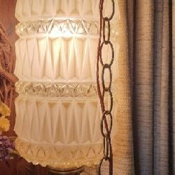 Vintage 1970's Cylinder Pendant Lamp