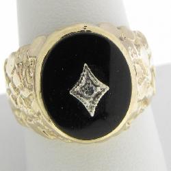 14K Gold Masonic Nugget Ring