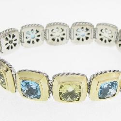 David Yurman Blue Topaz, Peridot Bracelet