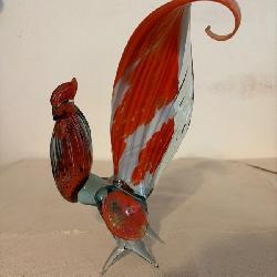 Murano-Style Blown Glass Rooster