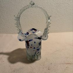 Handblown Romanian Glass Basket