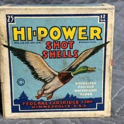 Vintage Federal Hi-Power 12 ga Shotshells & Box