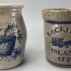 Rowe Pottery Works Ceramic Crock Pair