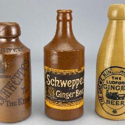 Schweppes Stoneware Ginger Beer Bottles