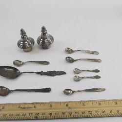 Sterling Silver Spoons and Tops Lot