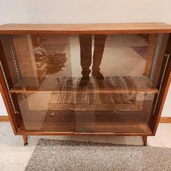 MCM glass front shelf
