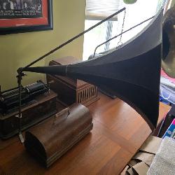 Antique Edison phonograph cylinder player with Horn #1