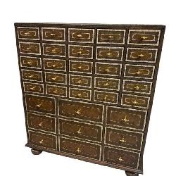 MAITLAND SMITH LEATHER ADORNED 34 DRAWER CHEST
