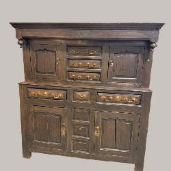 EARLY 18TH CENTURY 2 PC MAHOGANY CUPBOARD